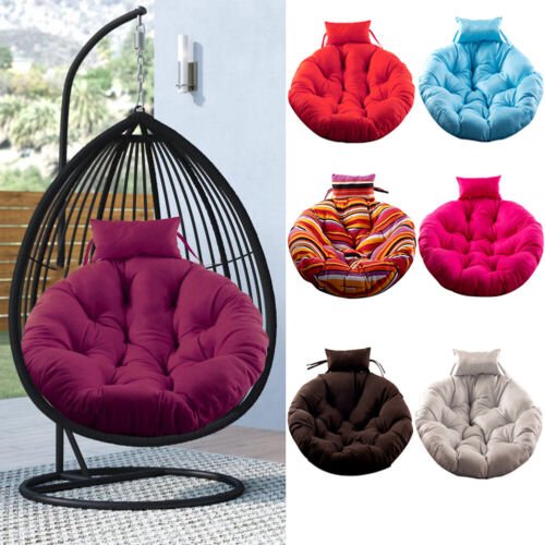  Premium Egg Chair Cushion with Headrest - Indoor/Outdoor Swing, Hammock, and Rocking Chair Seat Pad
