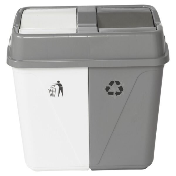 Grey and white dual bin