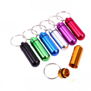 "Waterproof Aluminium Pill Box Case in Multiple Colors - Convenient Keychain Medicine Holder for Health Care"